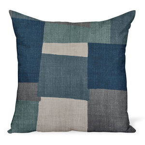 Peter Dunham Textiles Collage in Indigo/Gray Pillow