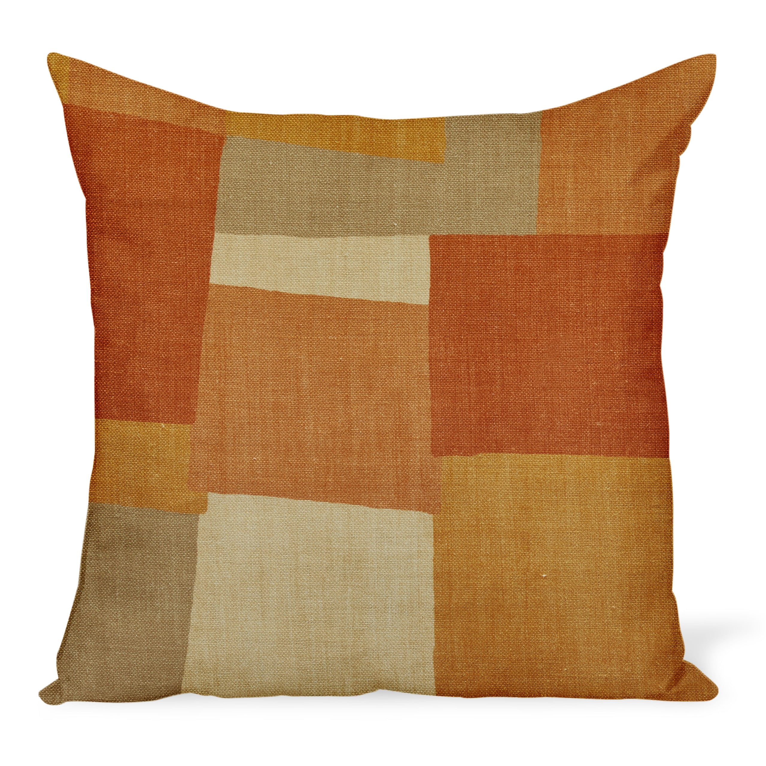 Peter Dunham Textiles Collage in Orange/Yellow Pillow