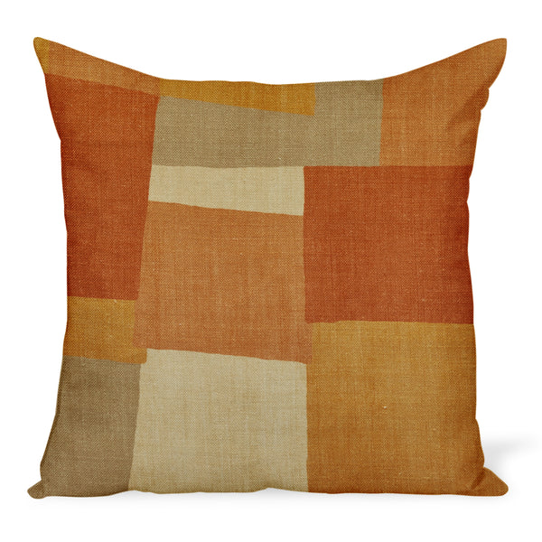 Peter Dunham Textiles Collage in Orange/Yellow Pillow