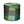 Round indoor pouf with multicolor collage fabric in green and gray blocks