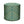 Indoor pouf with teal, green and beige geometric patterned fabric, rounded cylindrical shape