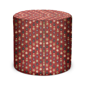 Indoor Pouf in Peter Dunham Textiles Cosima in Red