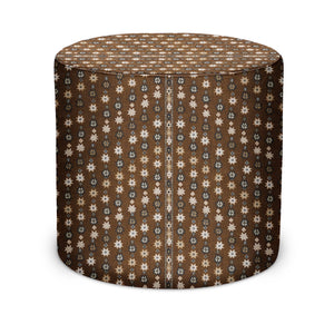 Indoor Pouf in Peter Dunham Textiles Cosima in Chocolate