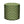 Round indoor pouf with green fabric and multicolor floral geometric pattern, padded top