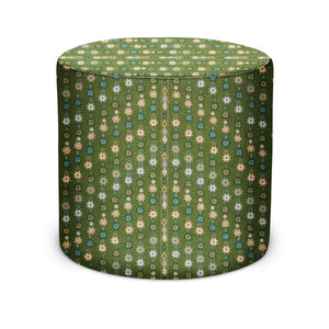 Indoor Pouf in Peter Dunham Textiles Cosima in Green