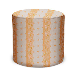 Indoor Pouf in Peter Dunham Textiles Fez in Gold/Natural