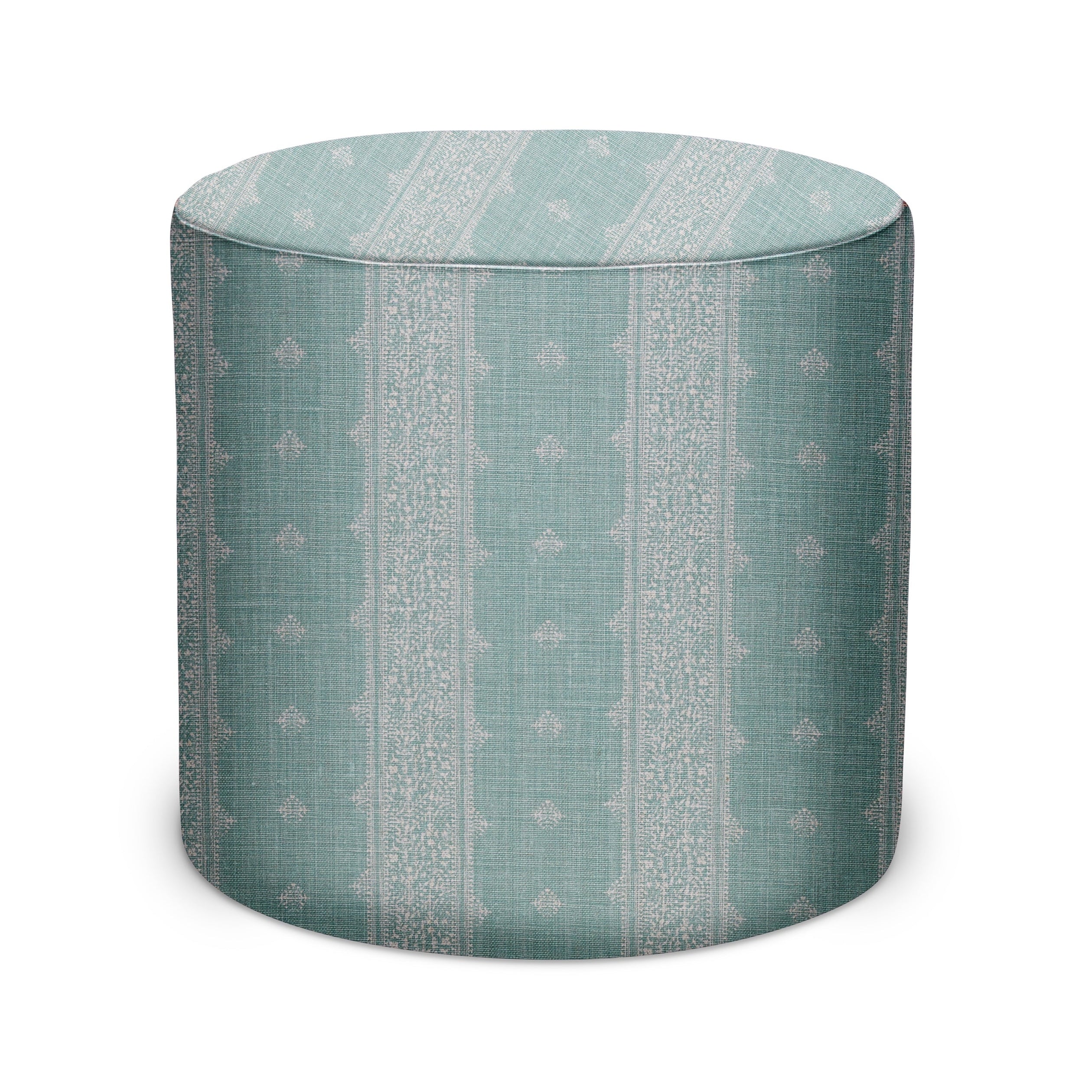 Indoor Pouf in Peter Dunham Textiles Fez in Pale Blue
