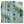 Green pillow cover with indigo and olive geometric jigsaw pattern