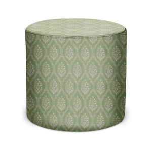 Indoor Pouf in Peter Dunham Textiles Jaali in Spring Green