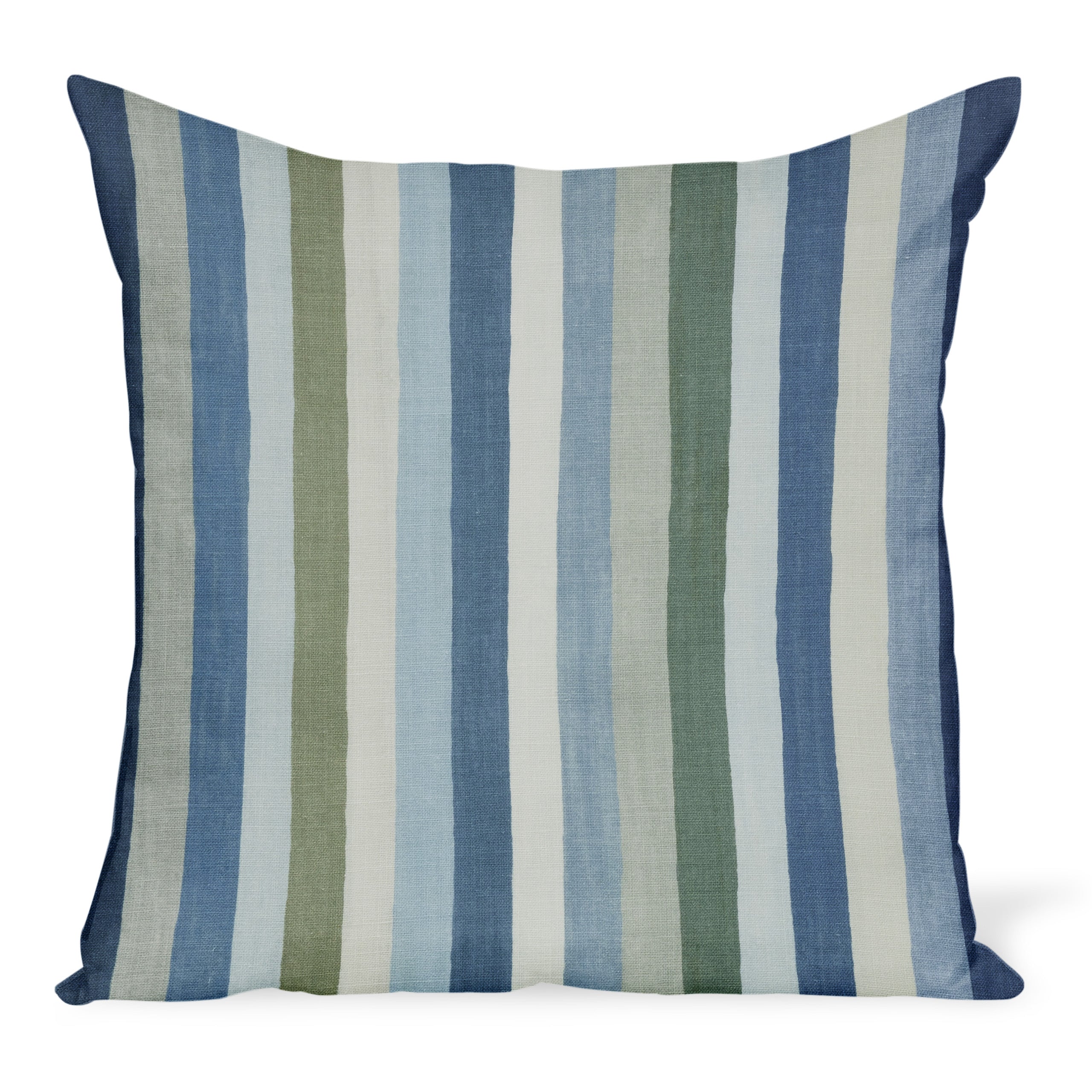 Peter Dunham Textiles Jacob's Stripe in Blue/Green Pillow