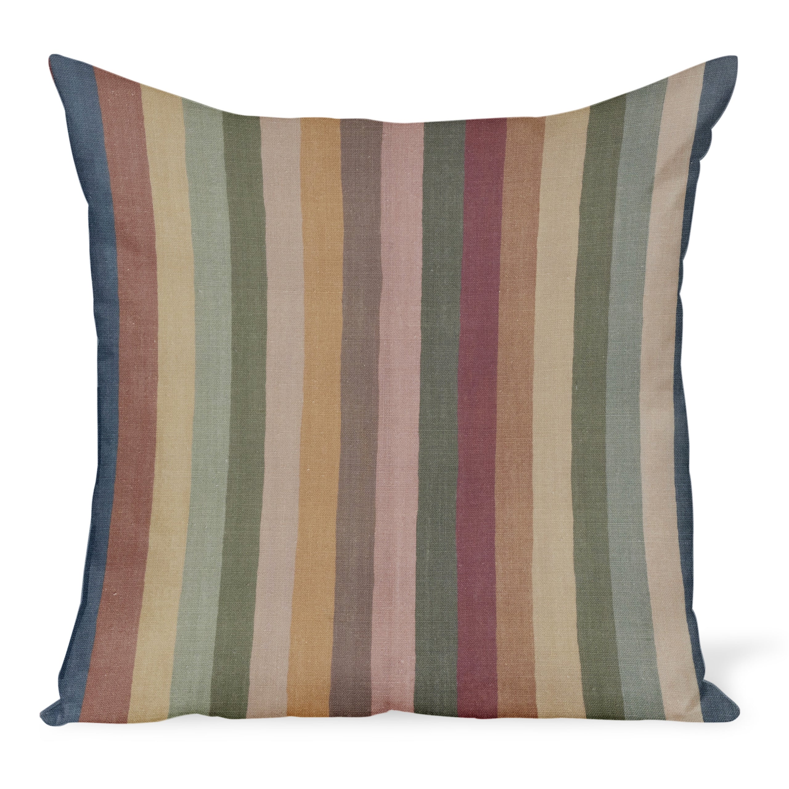 Peter Dunham Textiles Jacob's Stripe in Raspberry/Sage Pillow