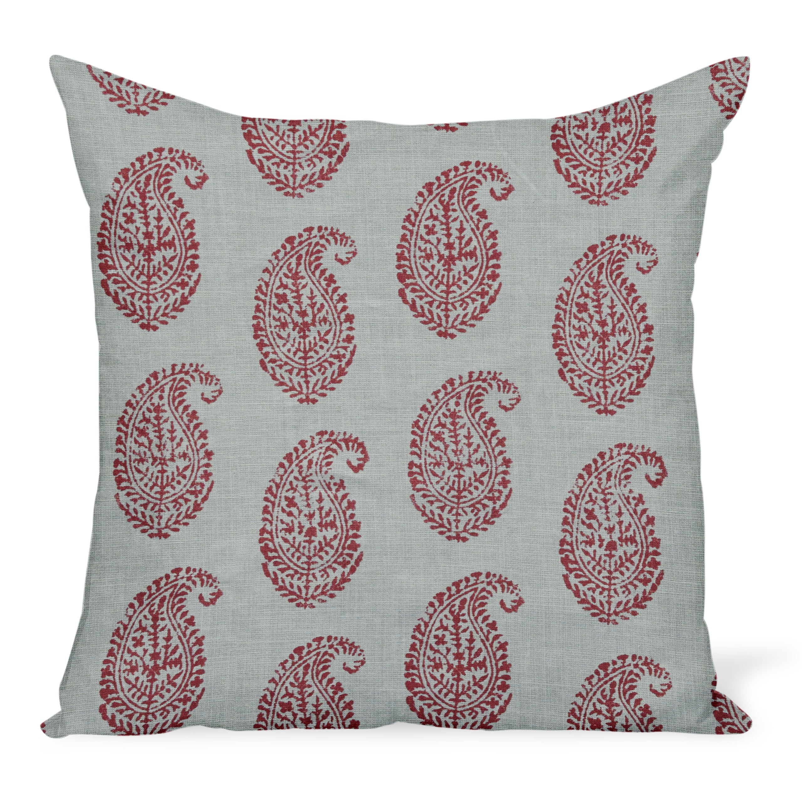 Peter Dunham Textiles Kashmir Paisley in Red/Blue Pillow