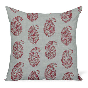 Peter Dunham Textiles Kashmir Paisley in Red/Blue Pillow