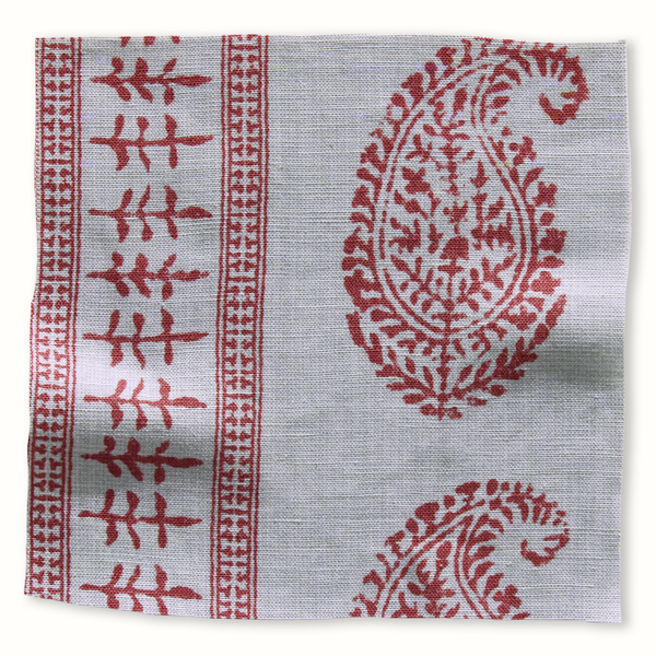 Peter Dunham Textiles Kashmir Paisley in Red/Blue Pillow