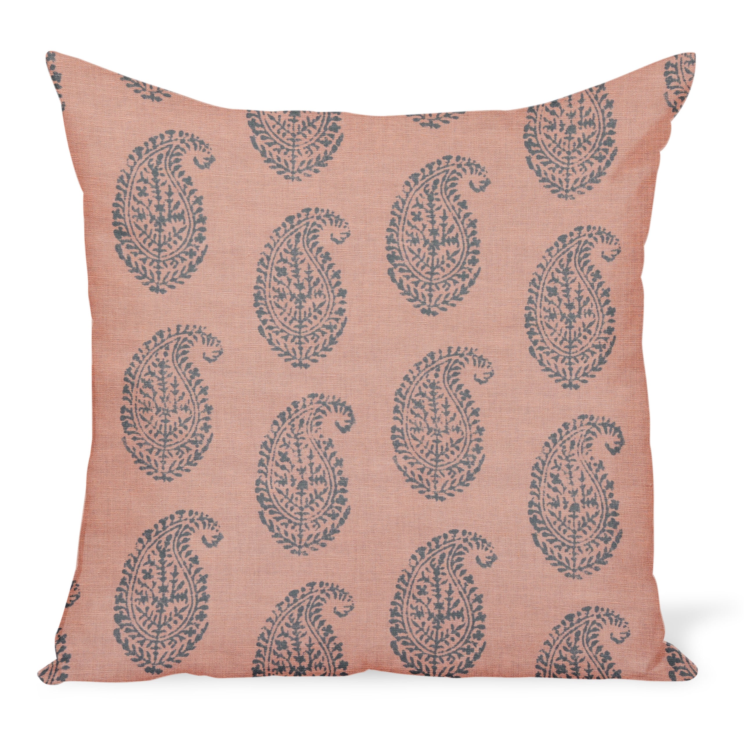 Peter Dunham Textiles Kashmir Paisley in Blue/Pink Pillow