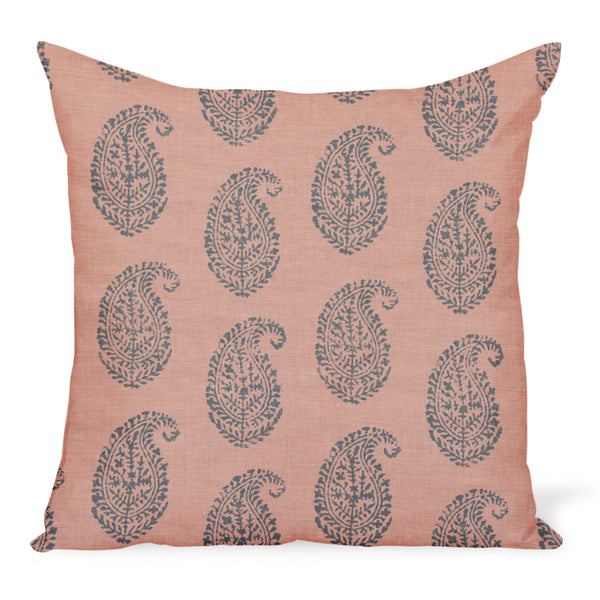 Peter Dunham Textiles Kashmir Paisley in Blue/Pink Pillow