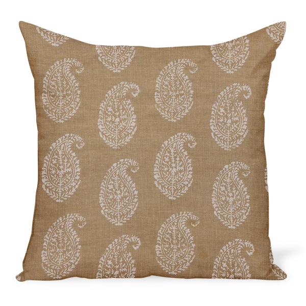 Peter Dunham Textiles Kashmir Paisley in White/Stone Pillow