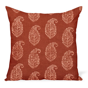 Peter Dunham Textiles Kashmir Paisley in Tea/Red Pillow
