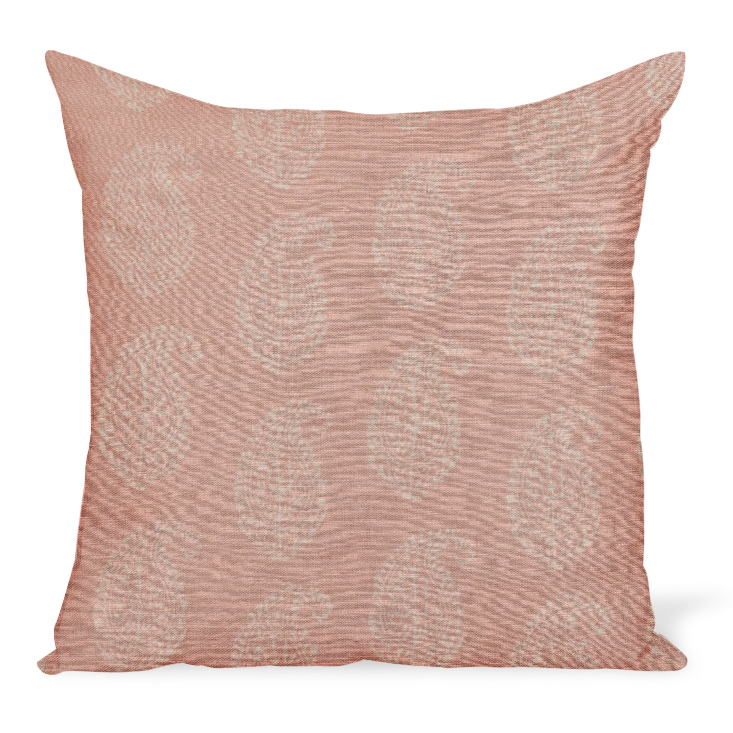 Peter Dunham Textiles Kashmir Paisley in White/Pink Pillow