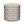 Indoor pouf with round top in natural fabric, indigo, olive, blue, and gold pattern