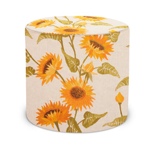 Indoor Pouf in Peter Dunham Textiles Sunflower Vine in Natural