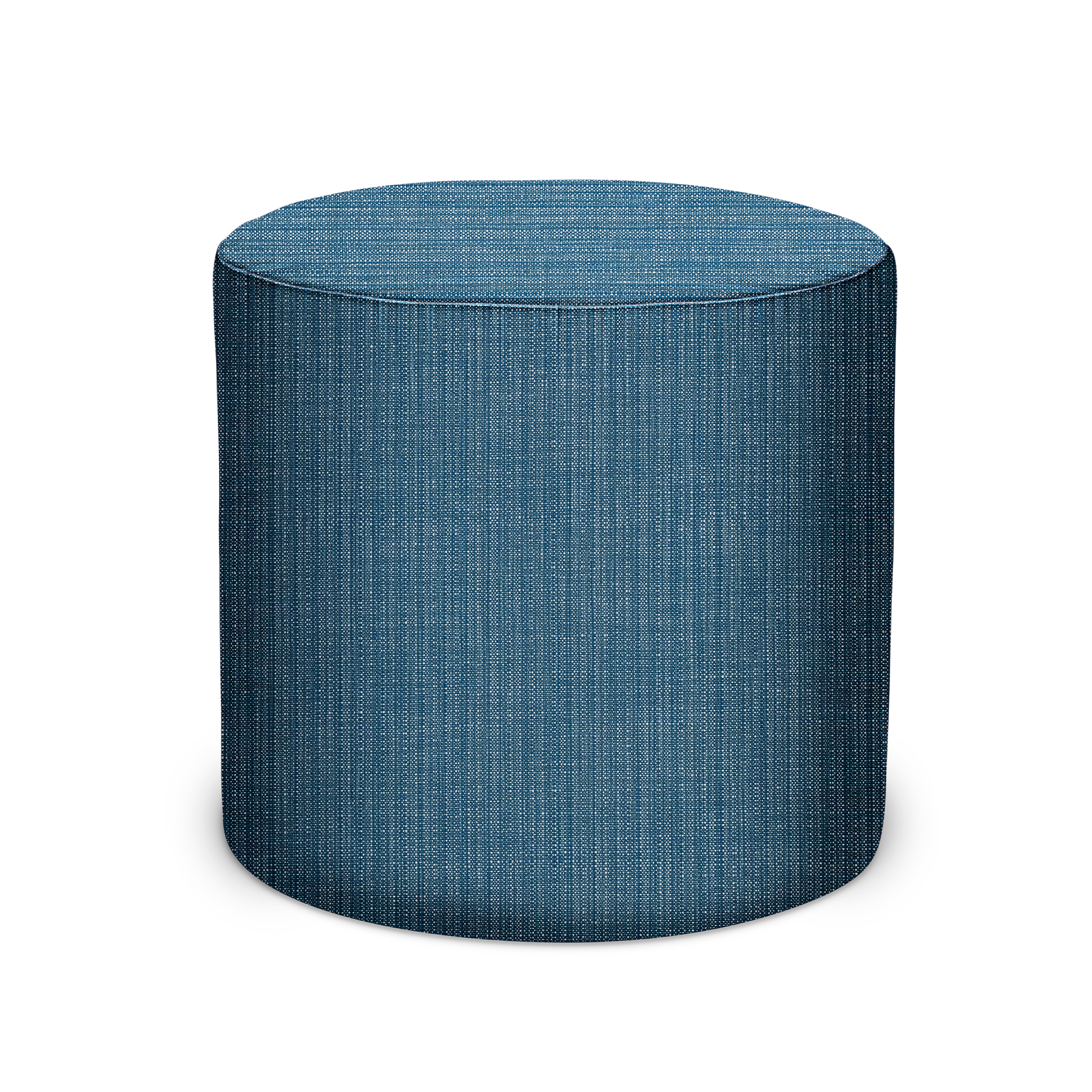 Indoor/Outdoor Pouf in Peter Dunham Textiles Canvas Woven in Peacock
