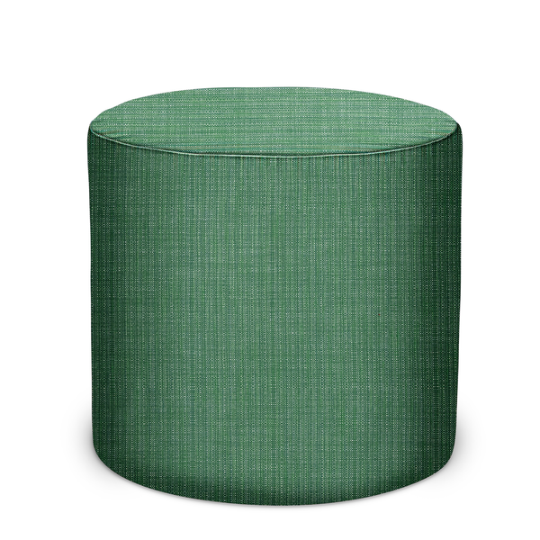 Indoor/Outdoor Pouf in Peter Dunham Textiles Canvas Woven in Moss
