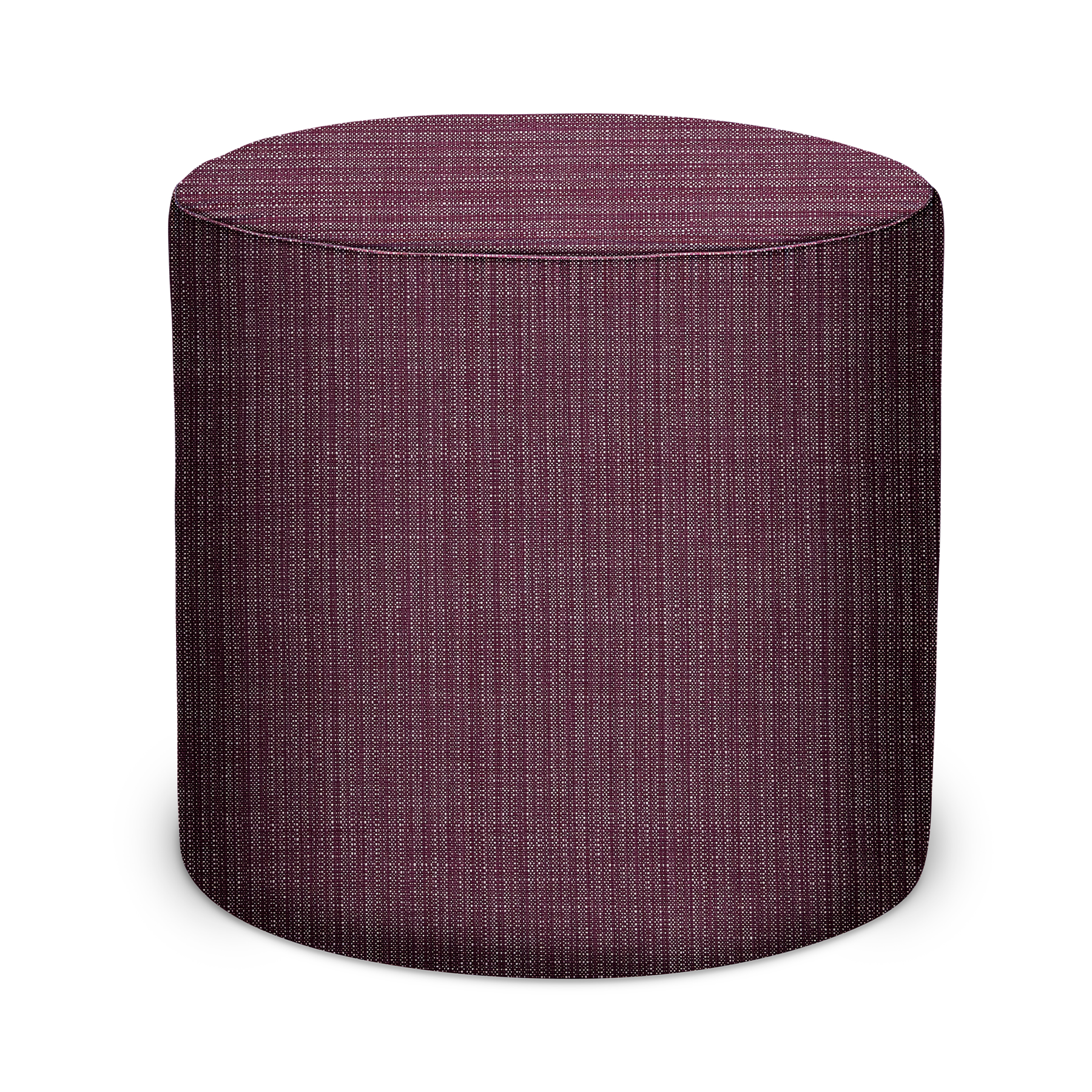 Indoor/Outdoor Pouf in Peter Dunham Textiles Canvas Woven in Plum