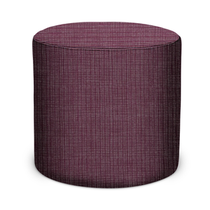 Indoor/Outdoor Pouf in Peter Dunham Textiles Canvas Woven in Plum