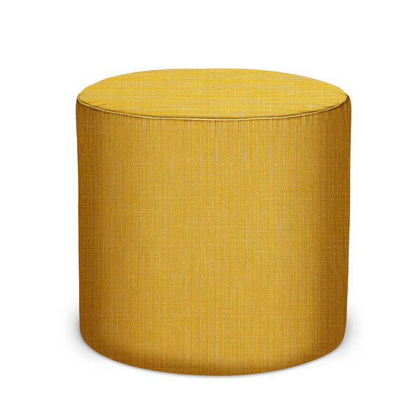 Indoor/Outdoor Pouf in Peter Dunham Textiles Canvas Woven in Marigold