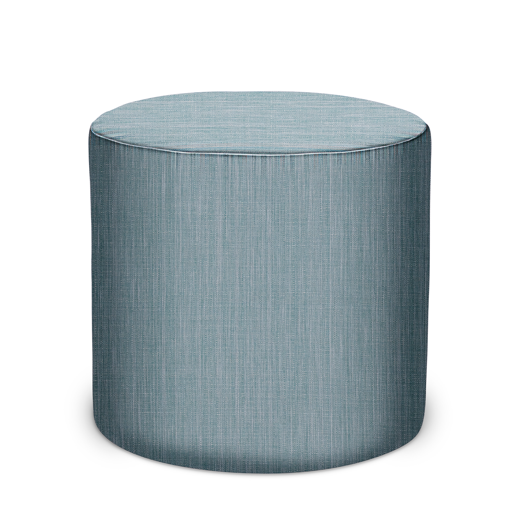 Indoor/Outdoor Pouf in Peter Dunham Textiles Canvas Woven in Sky