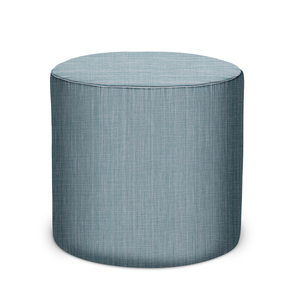 Indoor/Outdoor Pouf in Peter Dunham Textiles Canvas Woven in Sky