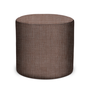 Indoor/Outdoor Pouf in Peter Dunham Textiles Canvas Woven in Bark