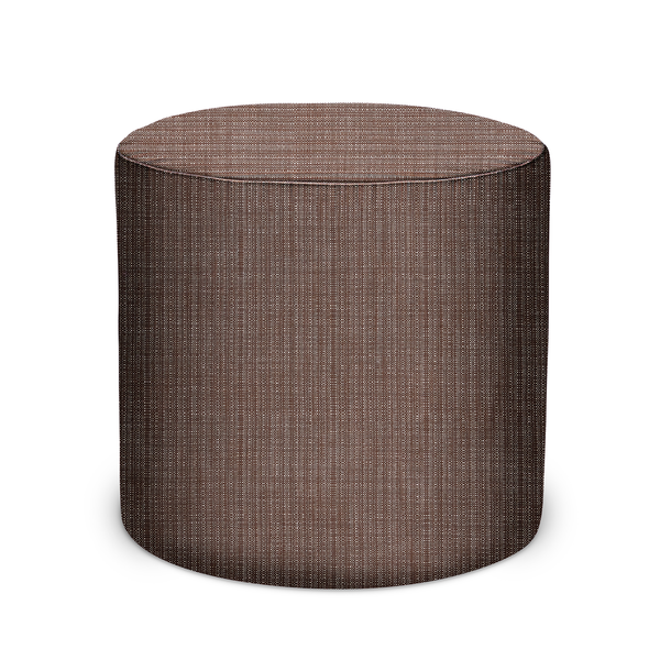 Indoor/Outdoor Pouf in Peter Dunham Textiles Canvas Woven in Bark