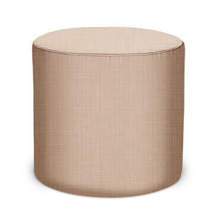 Indoor/Outdoor Pouf in Peter Dunham Textiles Canvas Woven in Sand