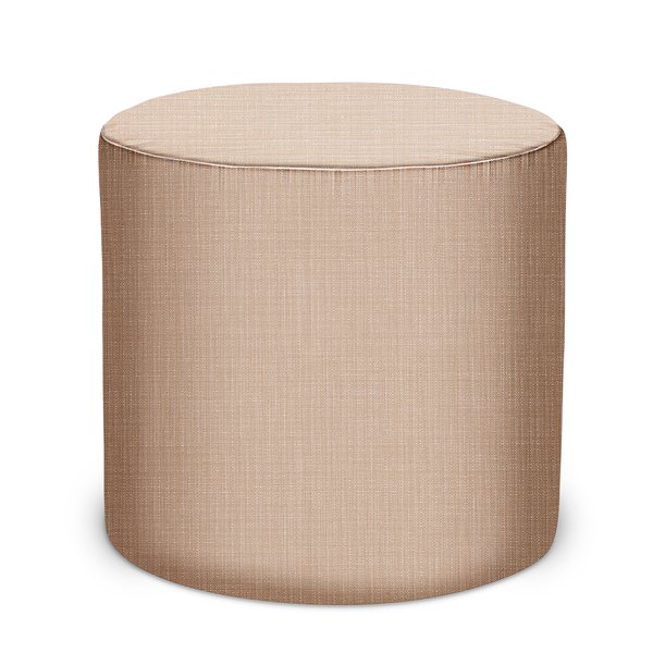 Indoor/Outdoor Pouf in Peter Dunham Textiles Canvas Woven in Sand