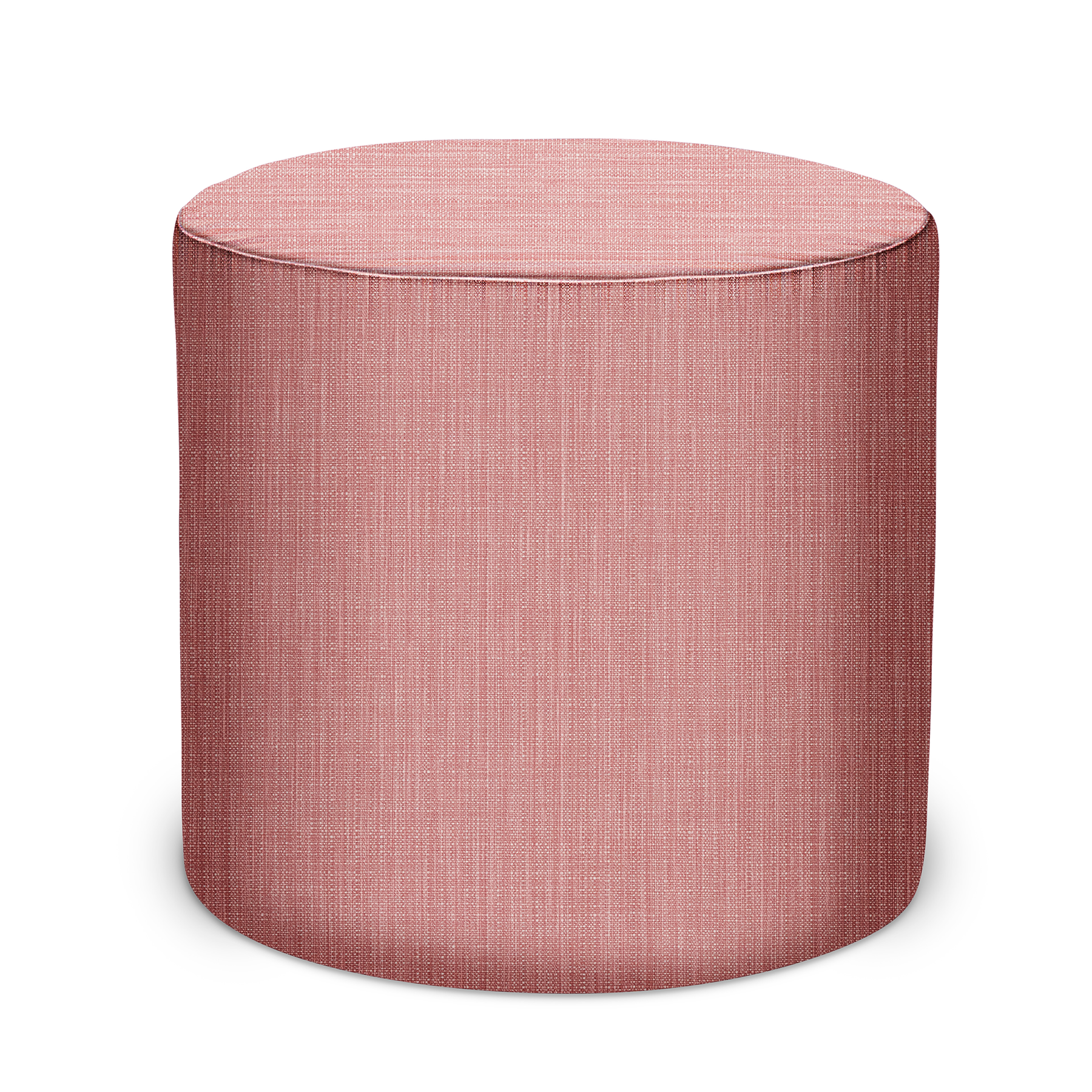 Indoor/Outdoor Pouf in Peter Dunham Textiles Canvas Woven in Pink