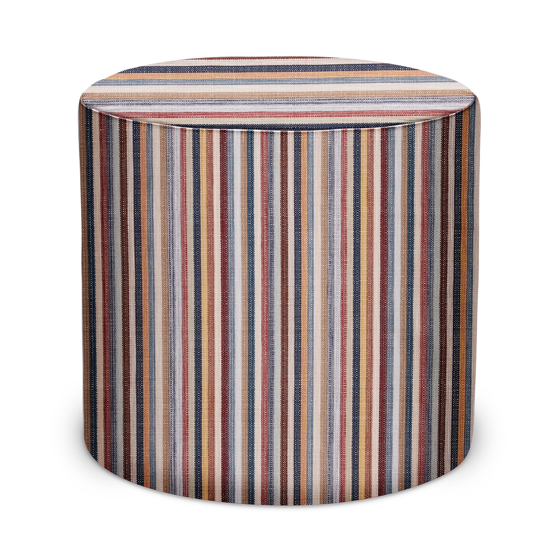 Indoor/Outdoor Pouf in Peter Dunham Textiles Espadrille in Persia