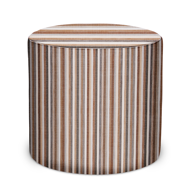 Indoor/Outdoor Pouf in Peter Dunham Textiles Espadrille in Casablanca