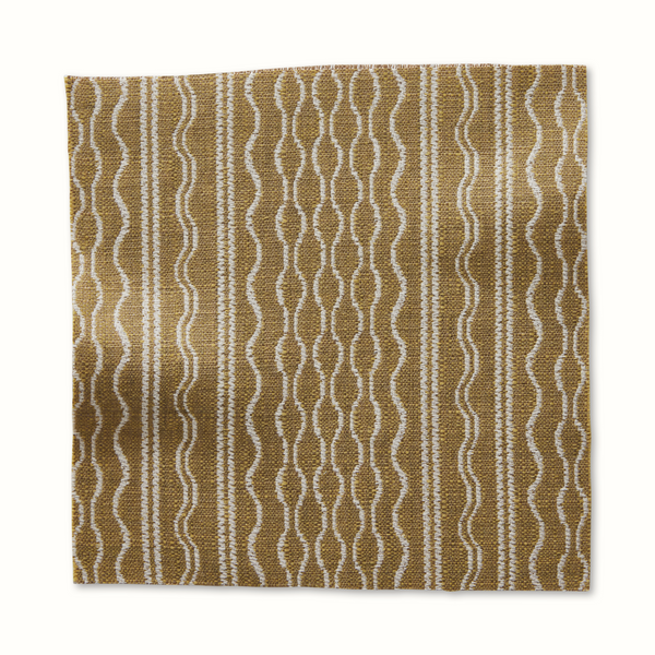 Mustard and off-white patterned outdoor throw pillow cover