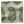 Outdoor pillow cover with green-and-white ornamental medallion pattern, woven texture