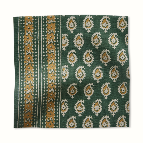 Peter Dunham Textiles Outdoor Janpath in Green/Gold Pillow