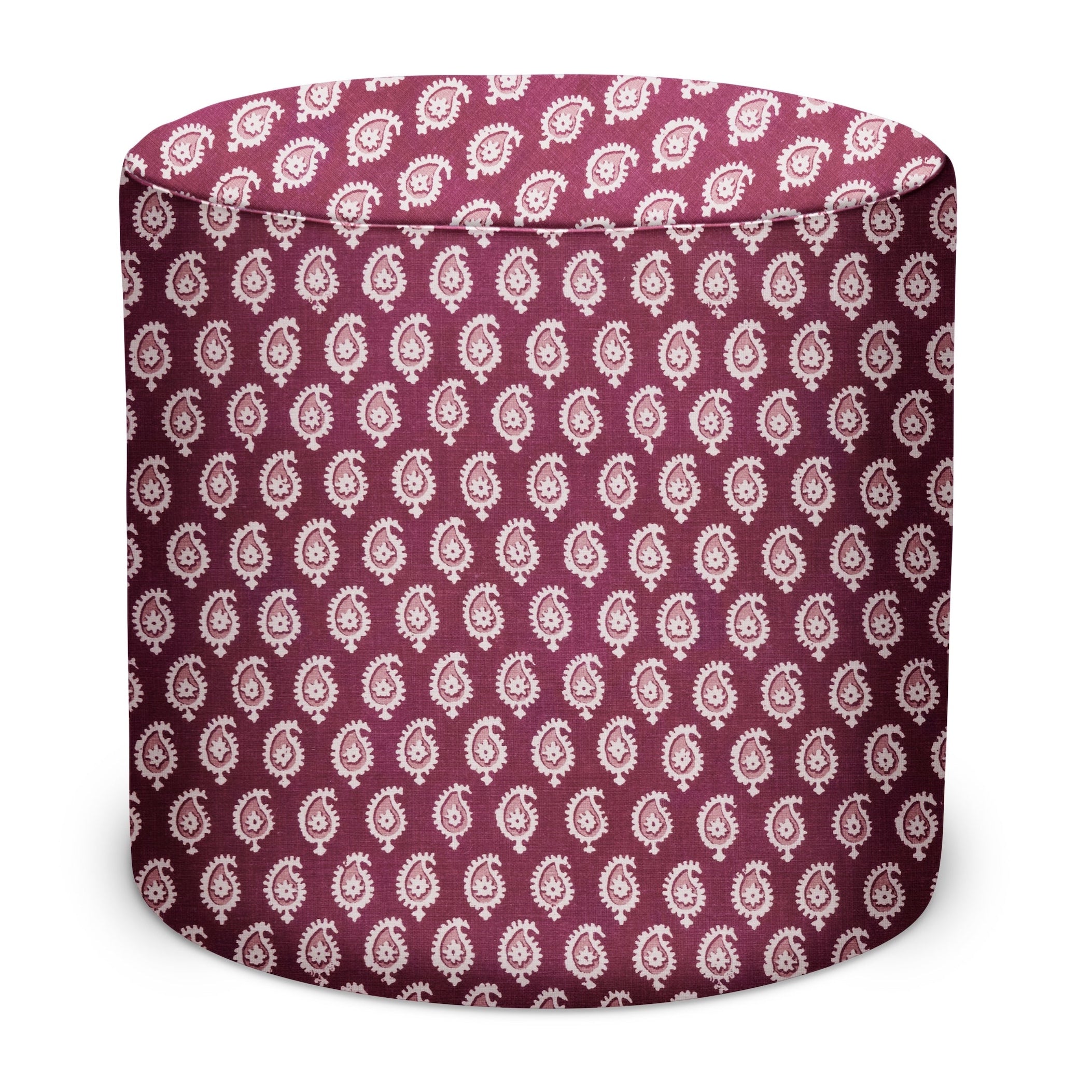 Indoor/Outdoor Pouf in Peter Dunham Textiles Janpath in Raspberry/Pink