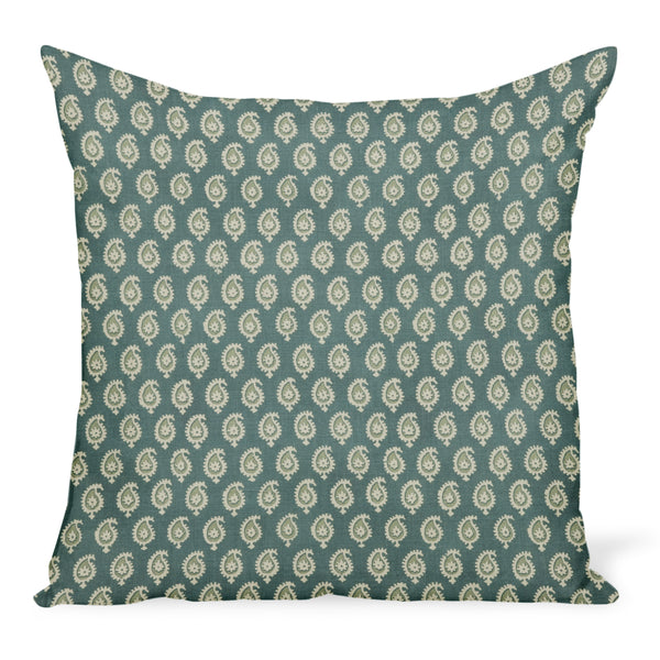 Peter Dunham Textiles Outdoor Janpath in Pale Blue/Ocean Pillow