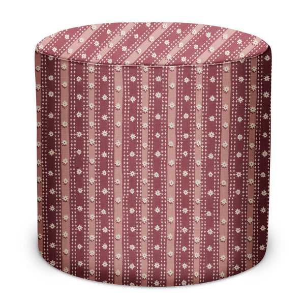 Indoor/Outdoor Pouf in Peter Dunham Textiles Mitra in Raspberry/Pink