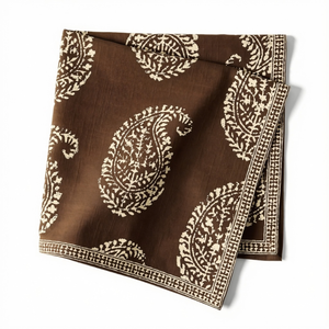 Peter Dunham + Hudson Grace Kashmir Paisley Brown Printed Napkin