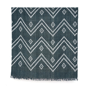 Zig Zag Indian Bedcover in Charcoal