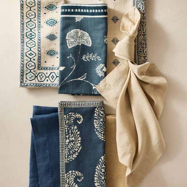 Peter Dunham + Hudson Grace Indigo Blue Indian Chintz Printed Napkin