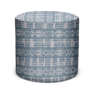 Indoor Pouf in Peter Dunham Textiles Addis in Mist/Blue