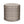Geometric patterned fabric pouf ottoman in ash and gray, round with padded top